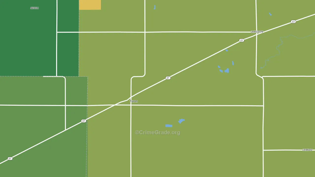 Turon, KS Map of Theft Rates