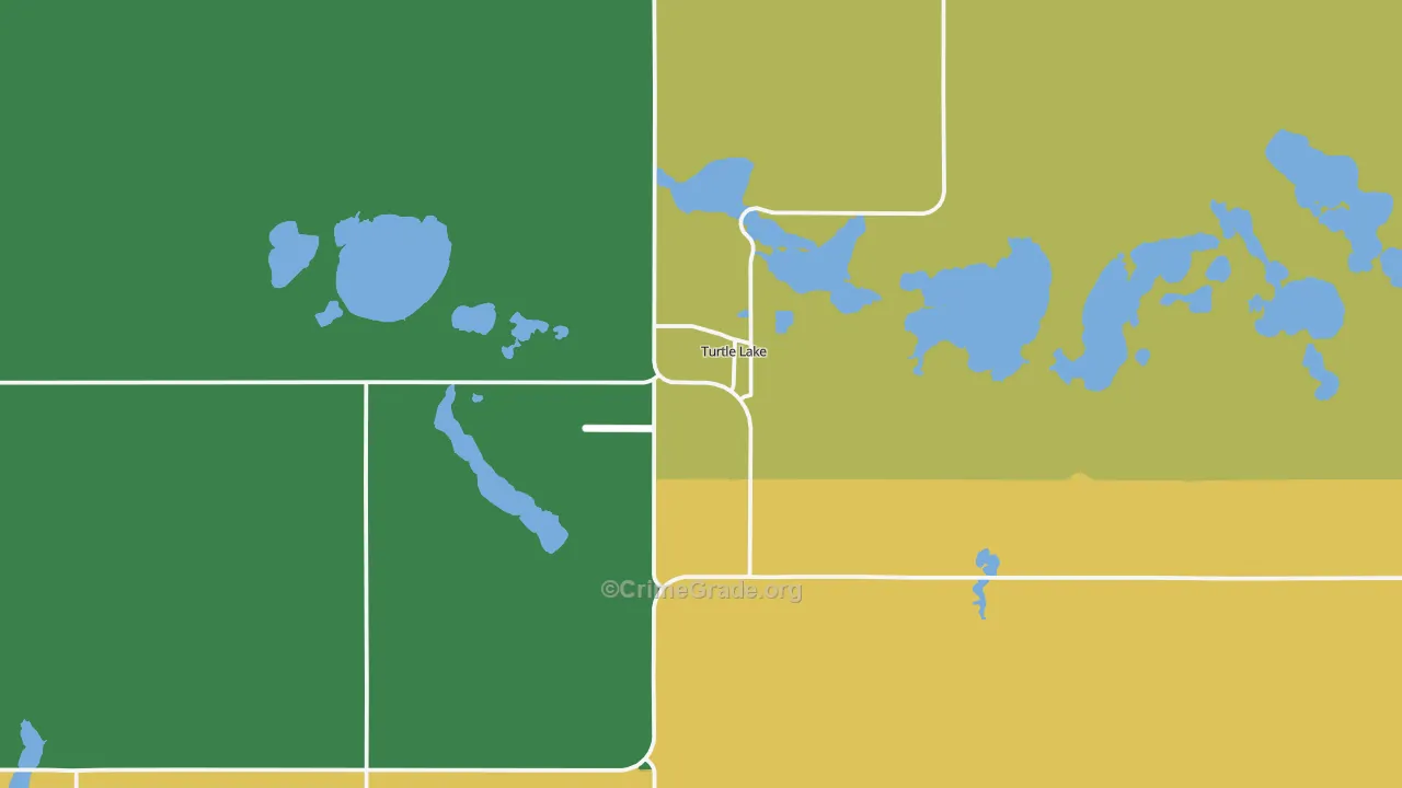 Turtle Lake, ND Map of Theft Rates