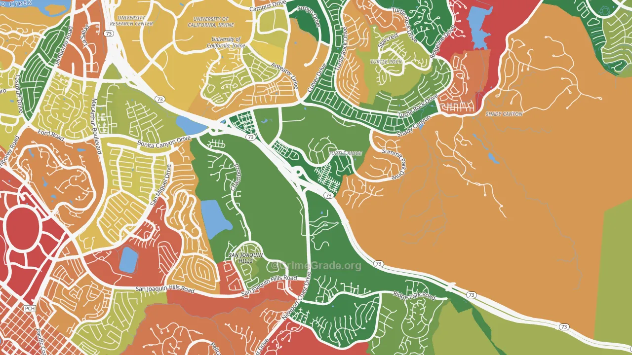 Turtle Ridge, Irvine, CA Map of Theft Rates