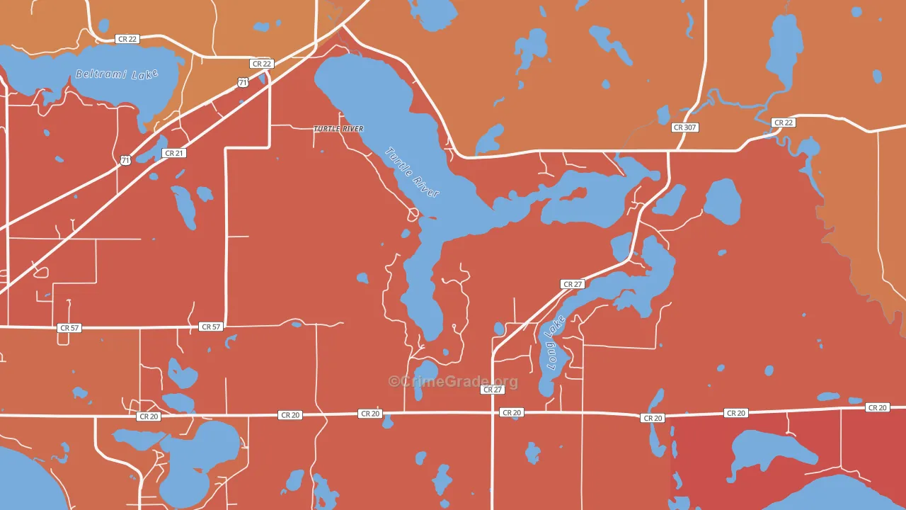 Turtle River, MN Map of Theft Rates