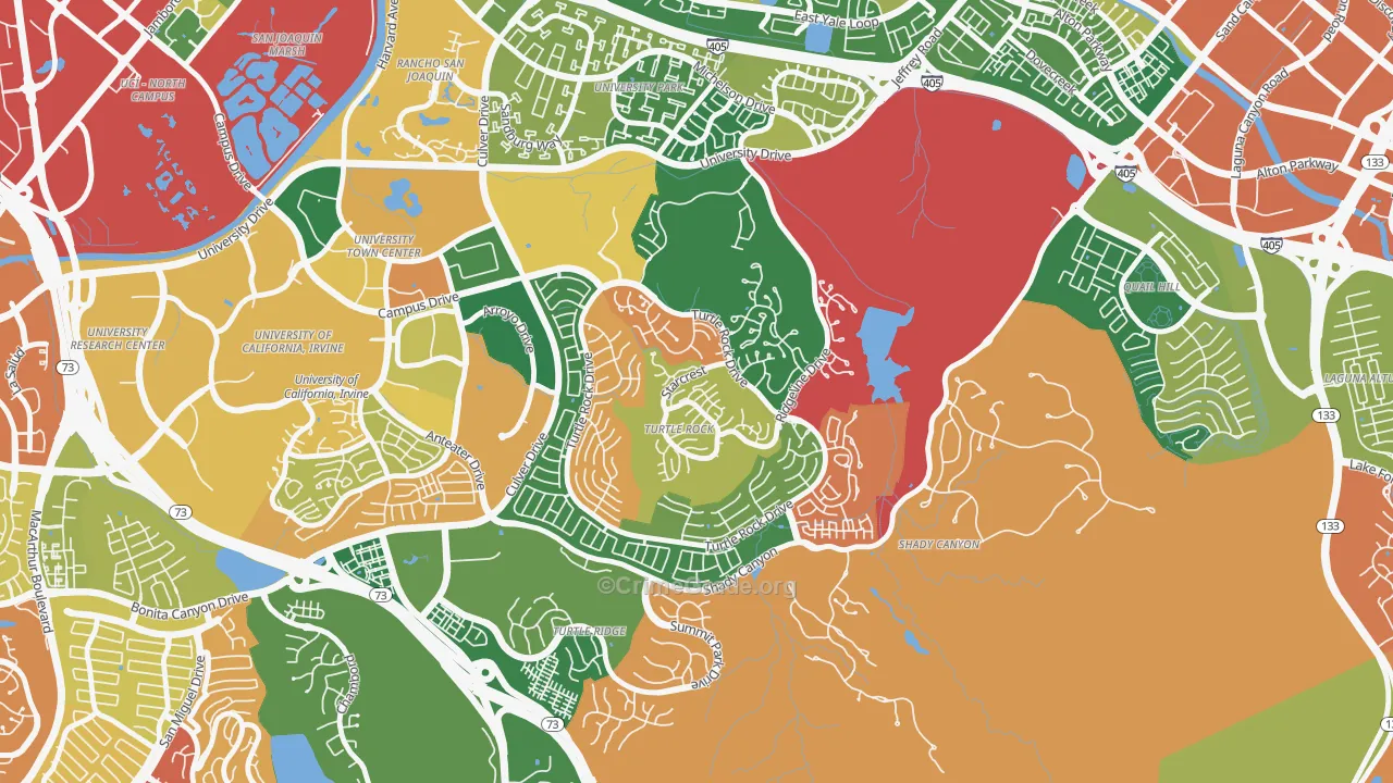 Turtle Rock, Irvine, CA Map of Theft Rates