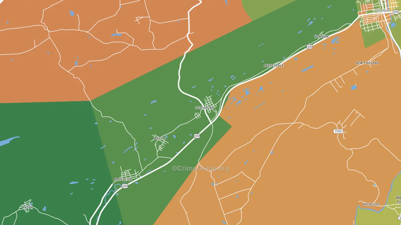 Tuscarora, PA Map of Theft Rates