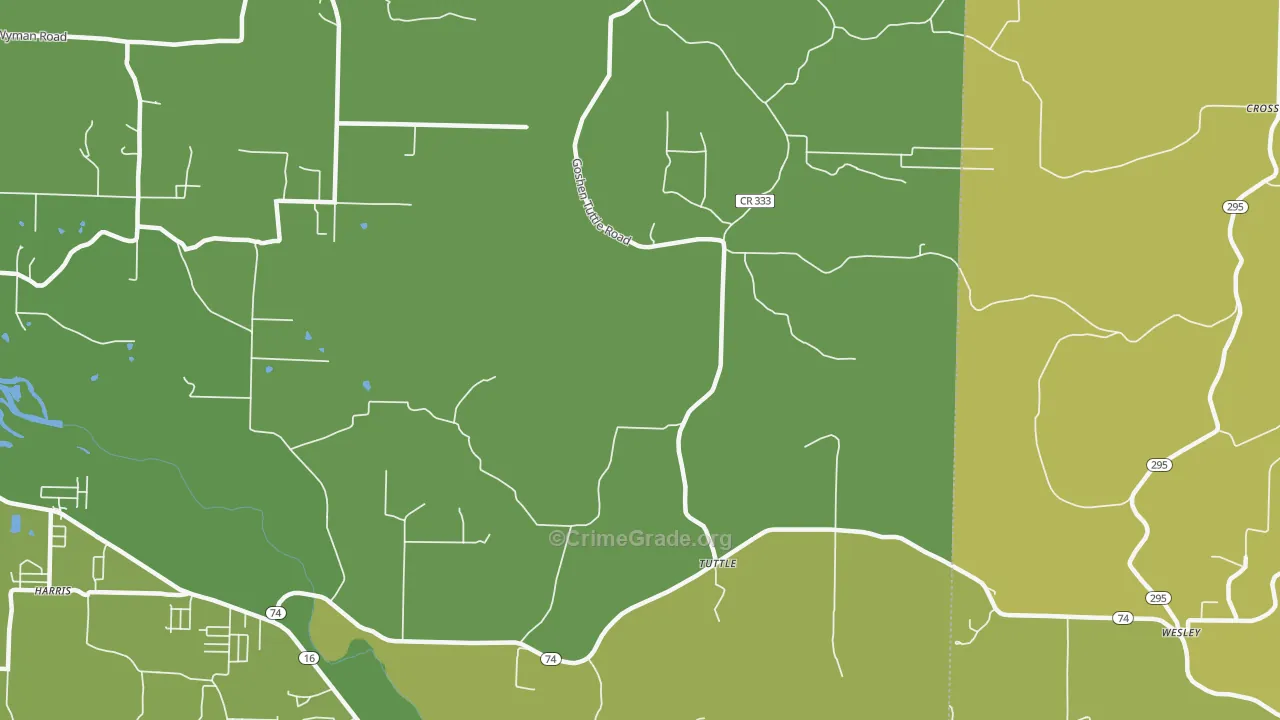 Tuttle, AR Map of Theft Rates