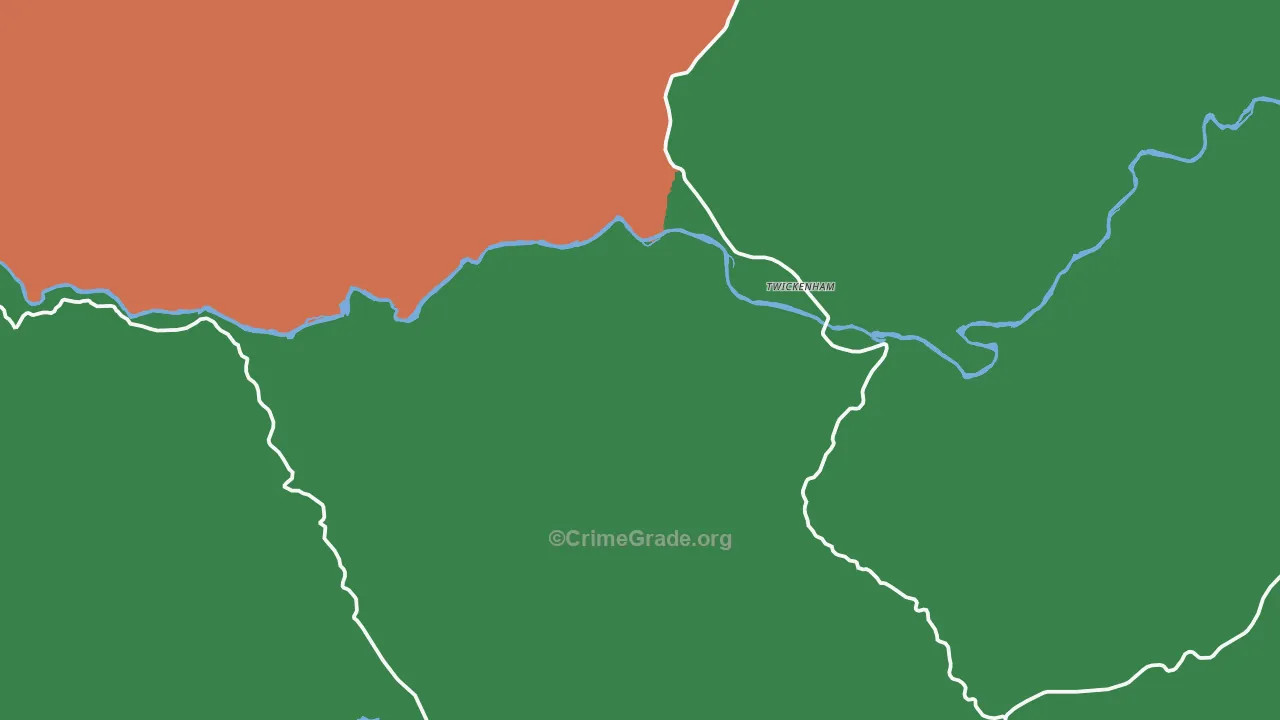 Twickenham, OR Map of Theft Rates