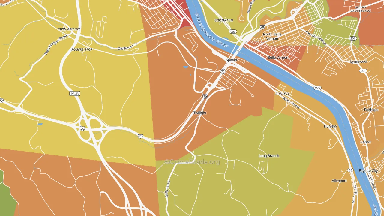 Twilight, PA Map of Theft Rates