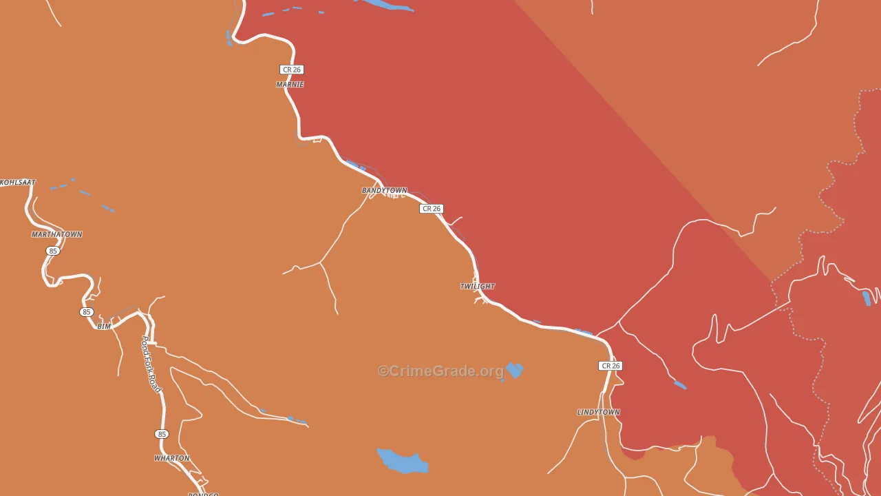 Twilight, WV Map of Theft Rates
