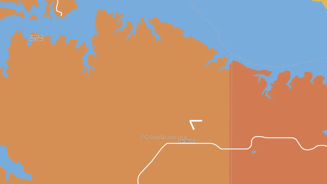 Twin Buttes, ND Map of Theft Rates