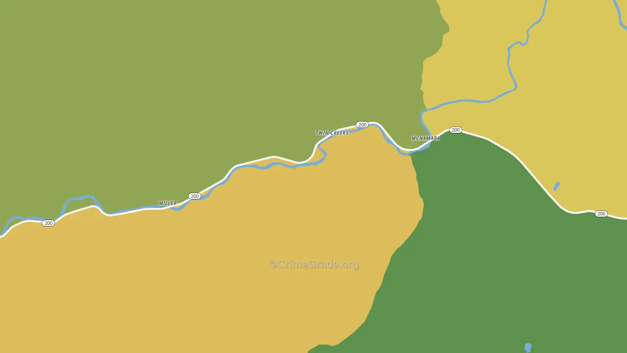 Twin Creeks, MT Map of Theft Rates