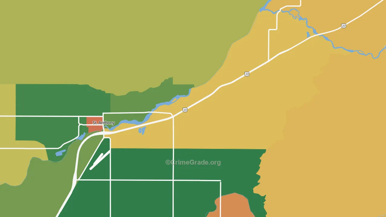Twin Groves, ID Map of Theft Rates
