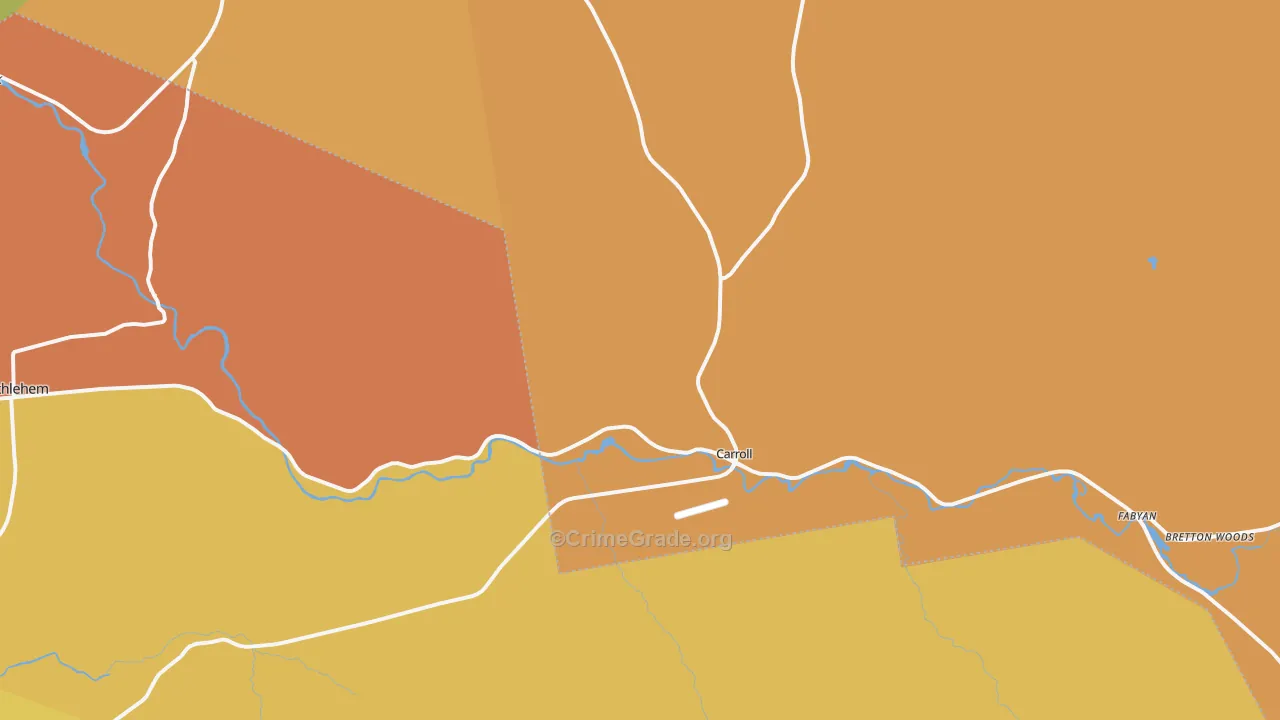 Twin Mountain, NH Map of Theft Rates