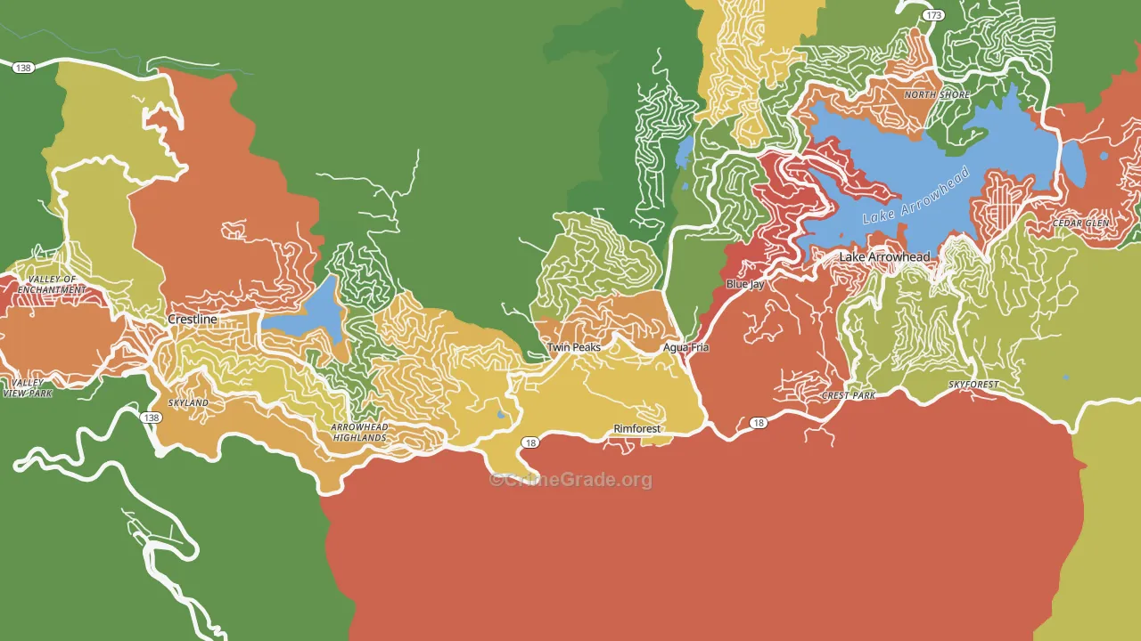 Twin Peaks, CA Map of Theft Rates
