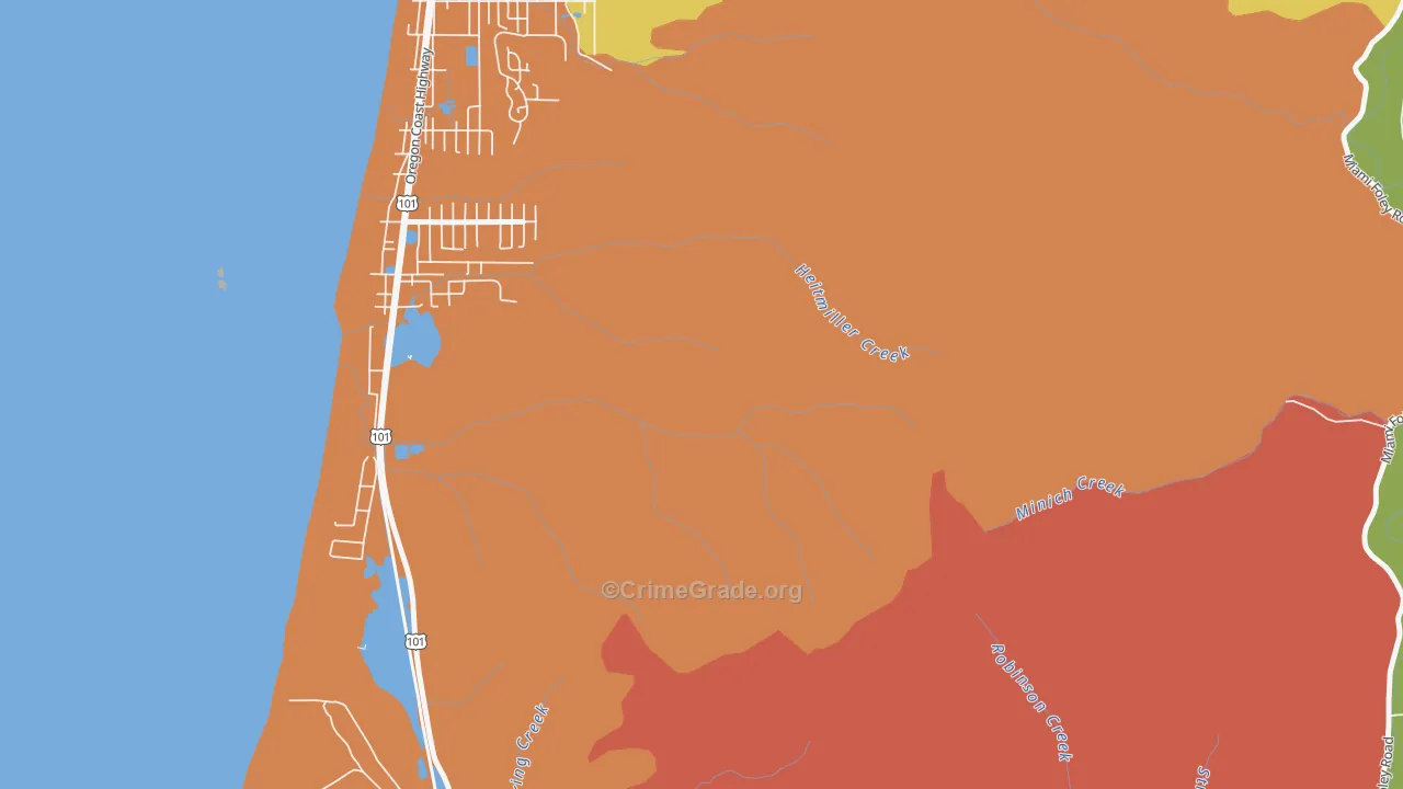 Twin Rocks, OR Map of Theft Rates