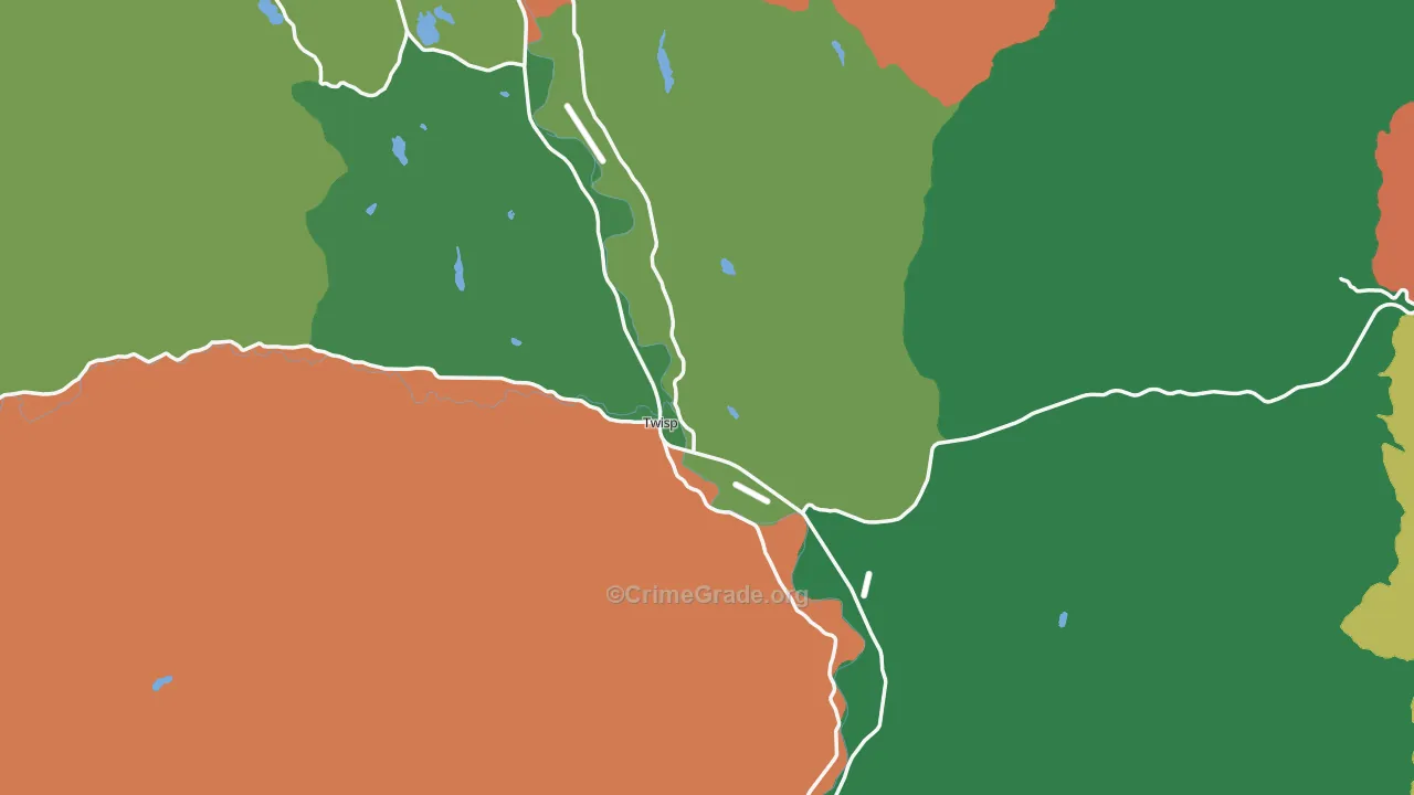Twisp, WA Map of Theft Rates