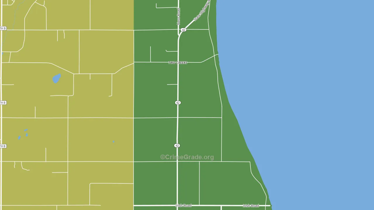 Two Creeks, WI Map of Theft Rates