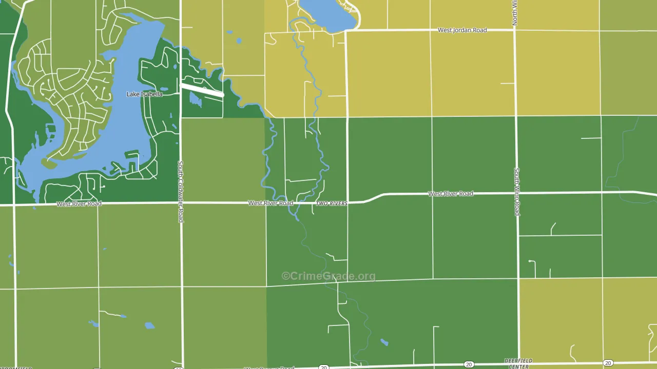 Two Rivers, MI Map of Theft Rates