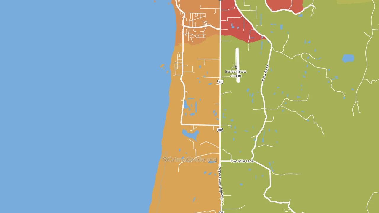 Twomile, OR Map of Theft Rates