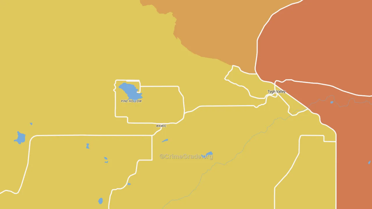 Tygh Valley, OR Map of Theft Rates