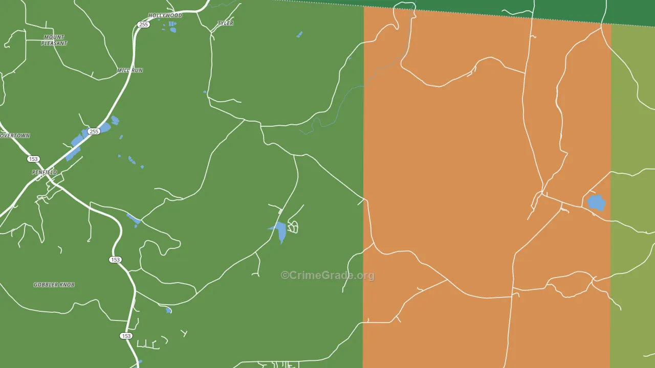 Tyler, PA Map of Theft Rates