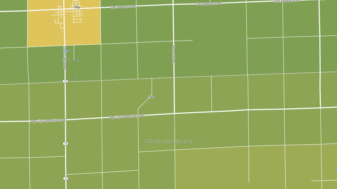Tyre, MI Map of Theft Rates