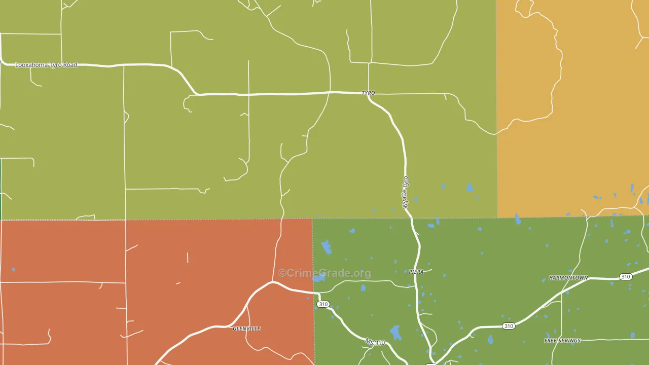 Tyro, MS Map of Theft Rates