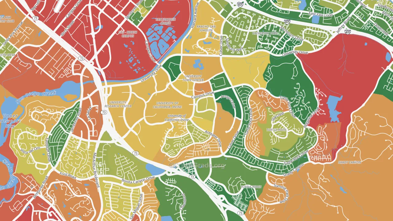 UC Irvine, Irvine, CA Map of Theft Rates