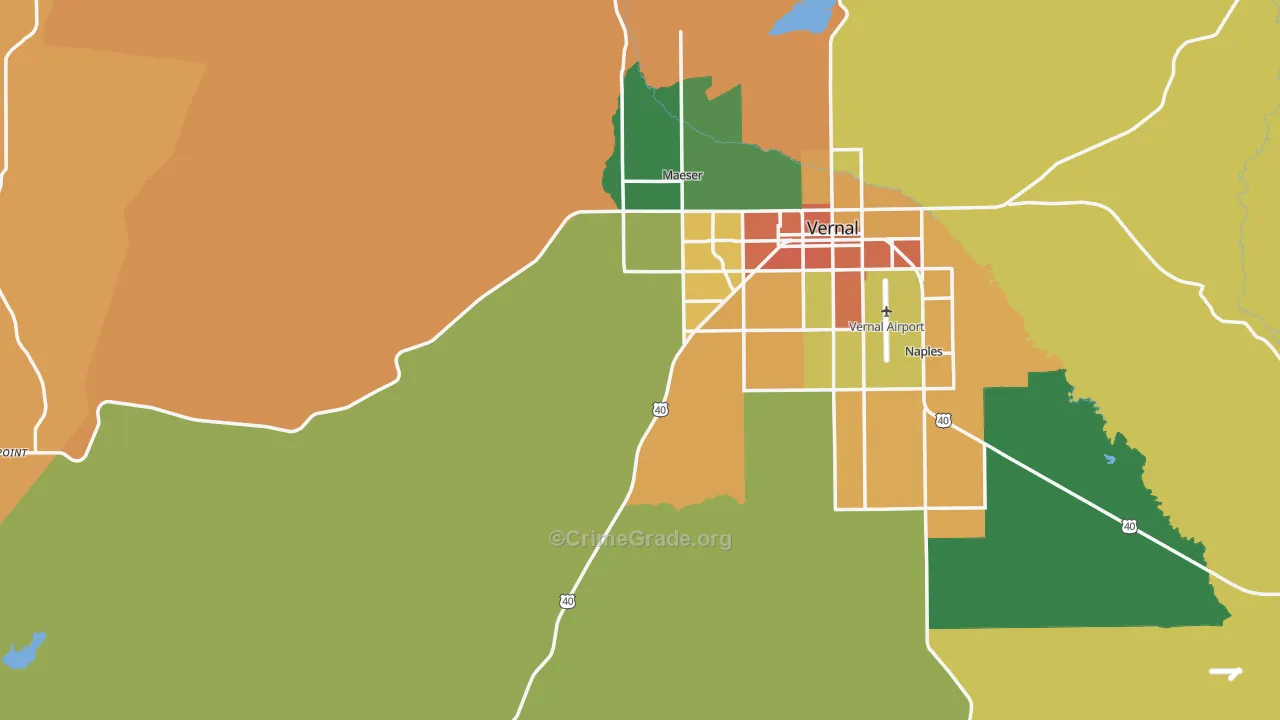 Uintah County, UT Map of Theft Rates