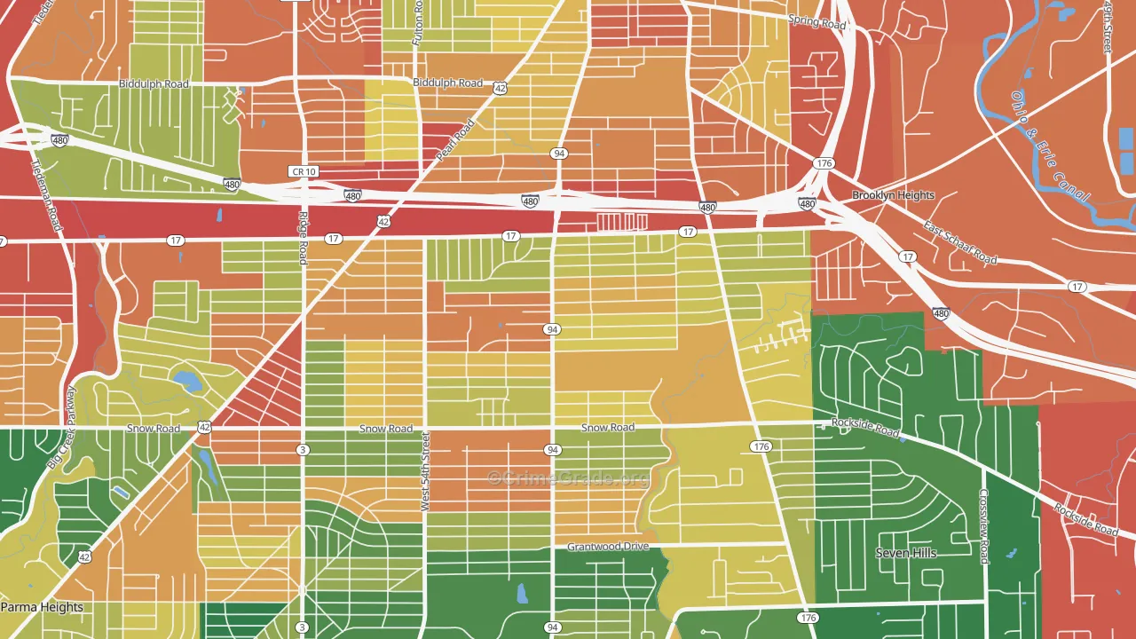 Ukrainian Village, Parma, OH Map of Theft Rates