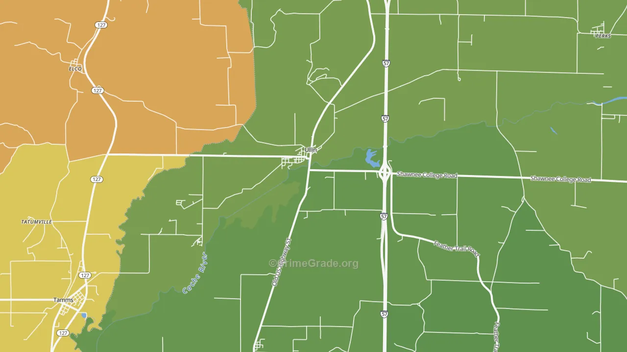 Ullin, IL Map of Theft Rates