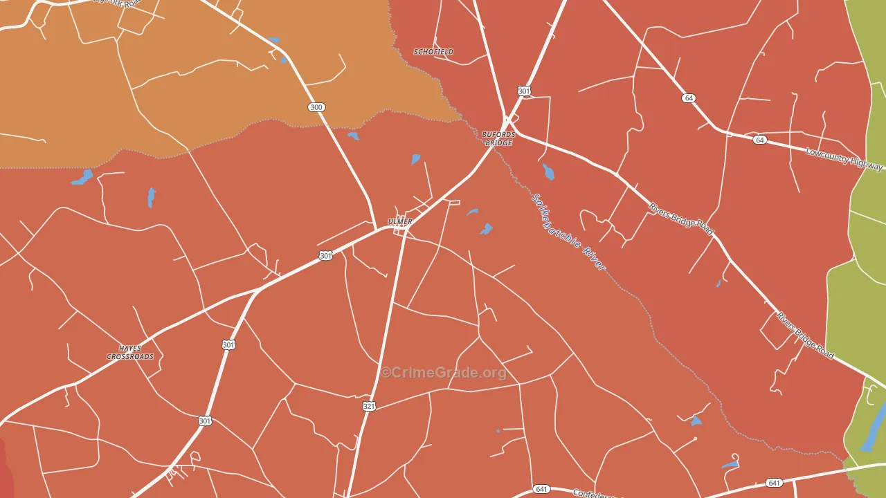 Ulmer, SC Map of Theft Rates