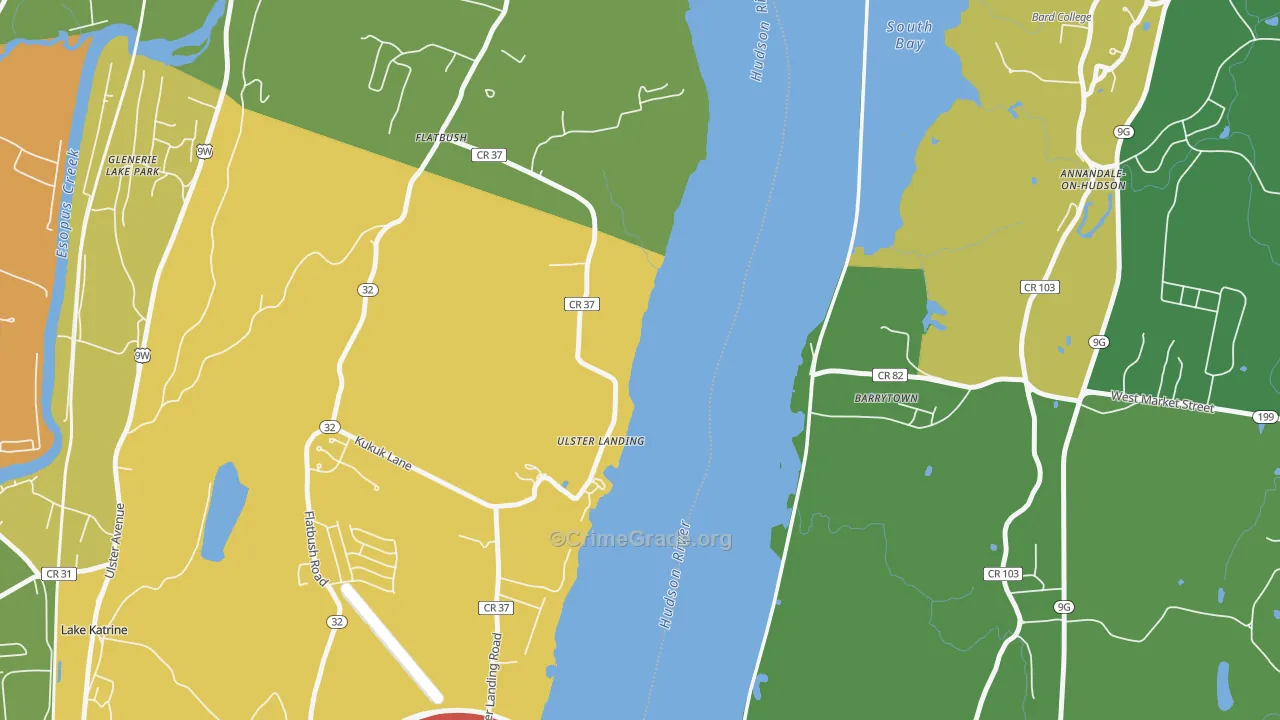 Ulster Landing, NY Map of Theft Rates