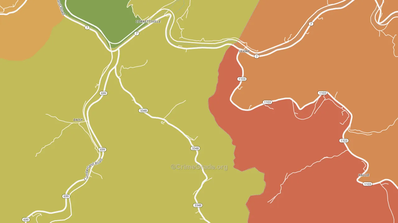 Ulvah, KY Map of Theft Rates