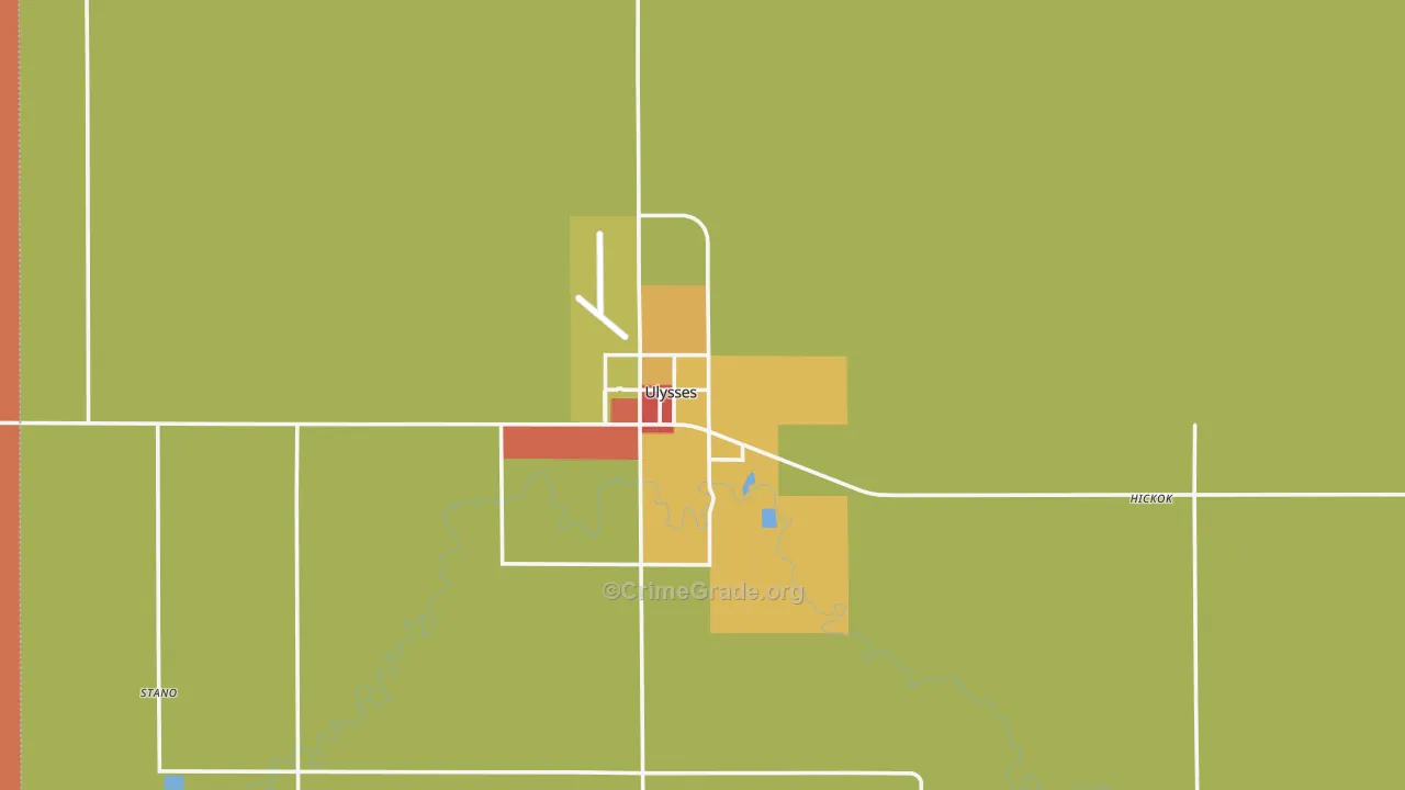 Ulysses, KS Map of Theft Rates