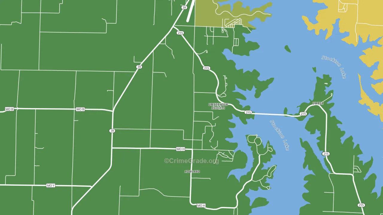 Umber View Heights, MO Map of Theft Rates
