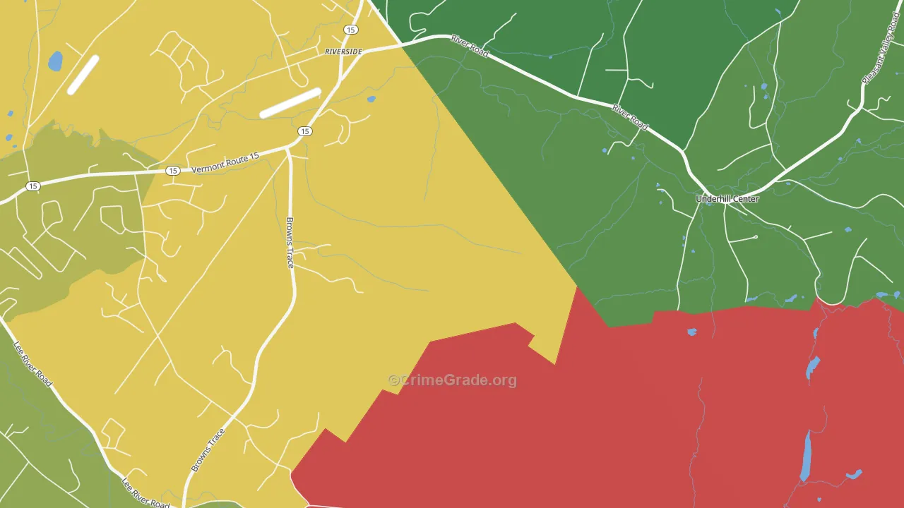 Underhill Center, VT Map of Theft Rates