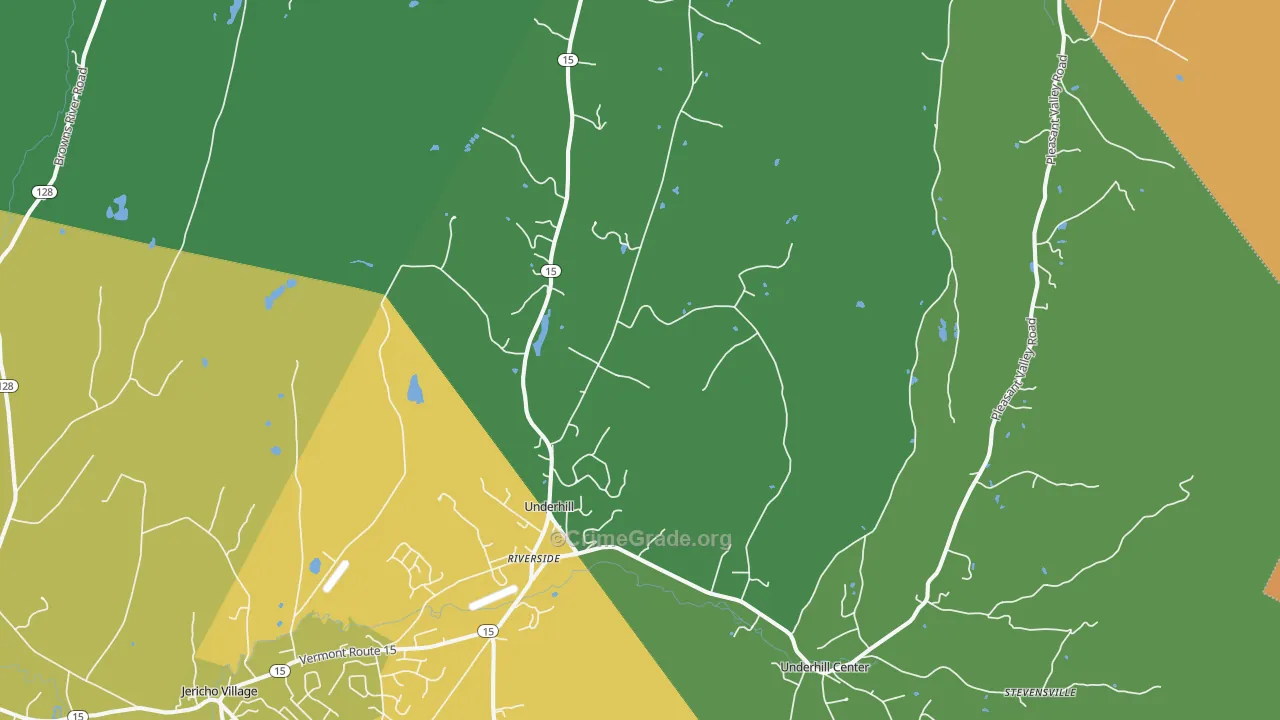 Underhill, VT Map of Theft Rates