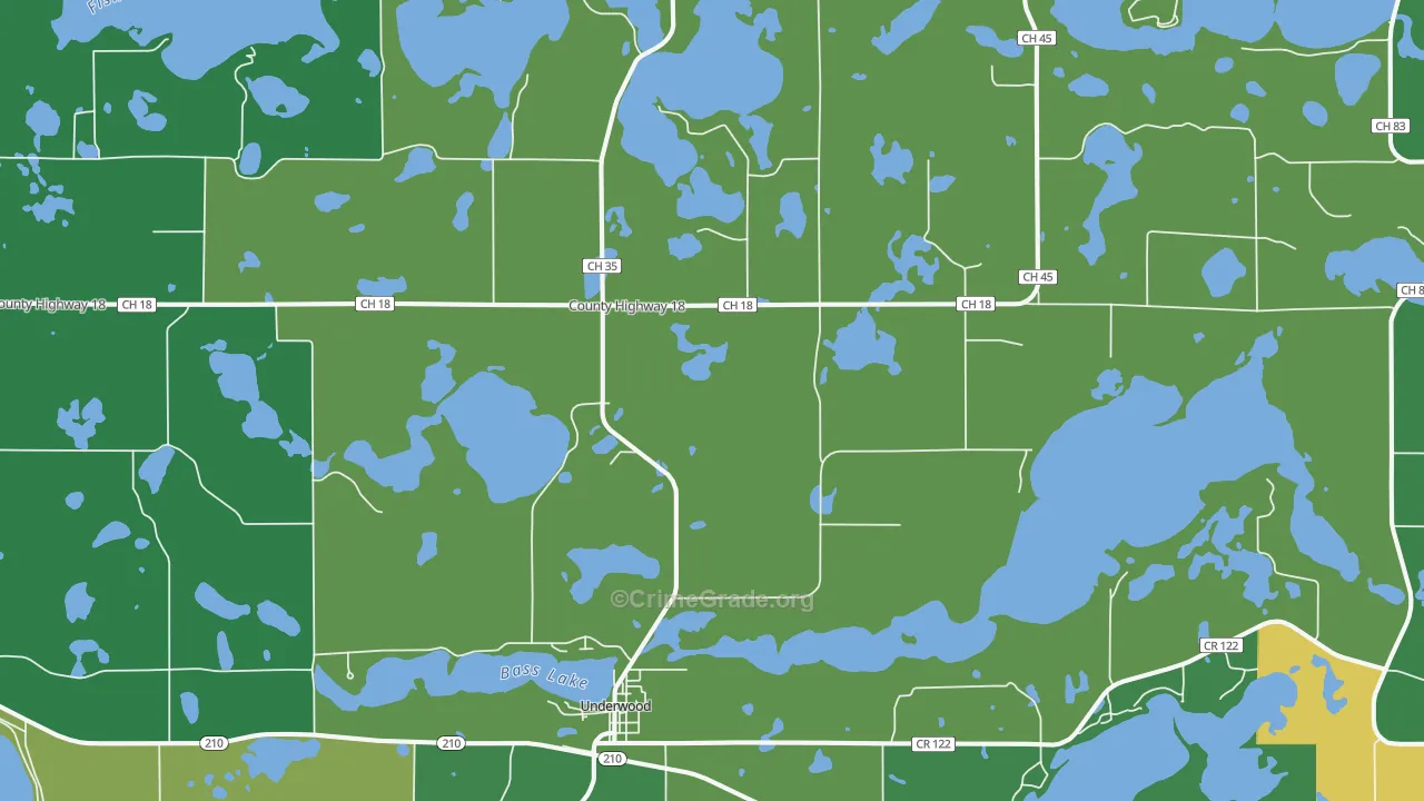 Underwood, MN Map of Theft Rates