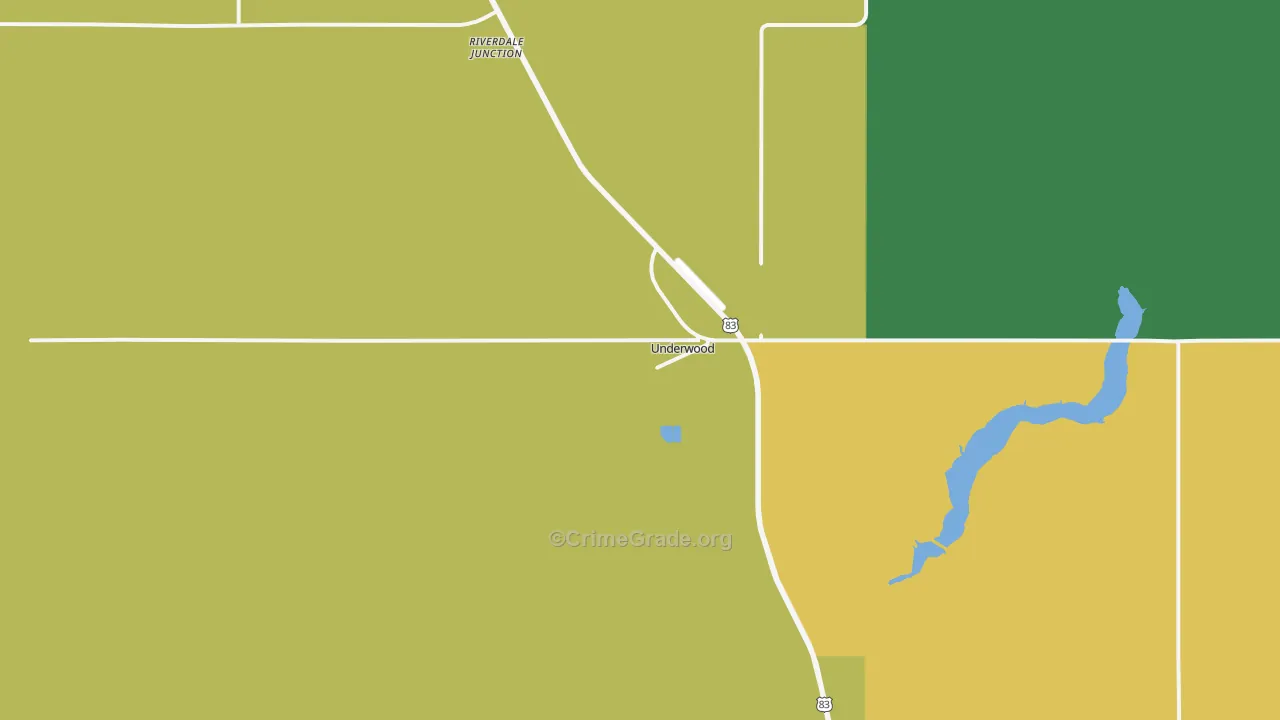 Underwood, ND Map of Theft Rates