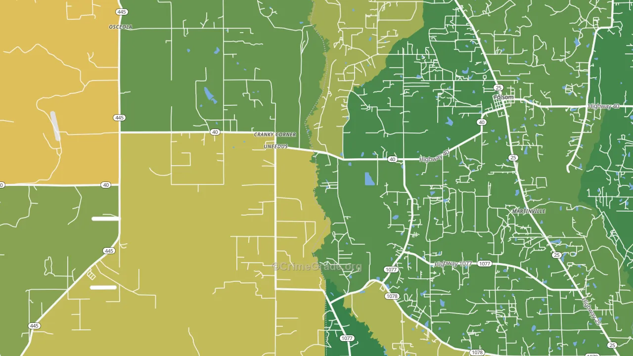 Uneedus, LA Map of Theft Rates