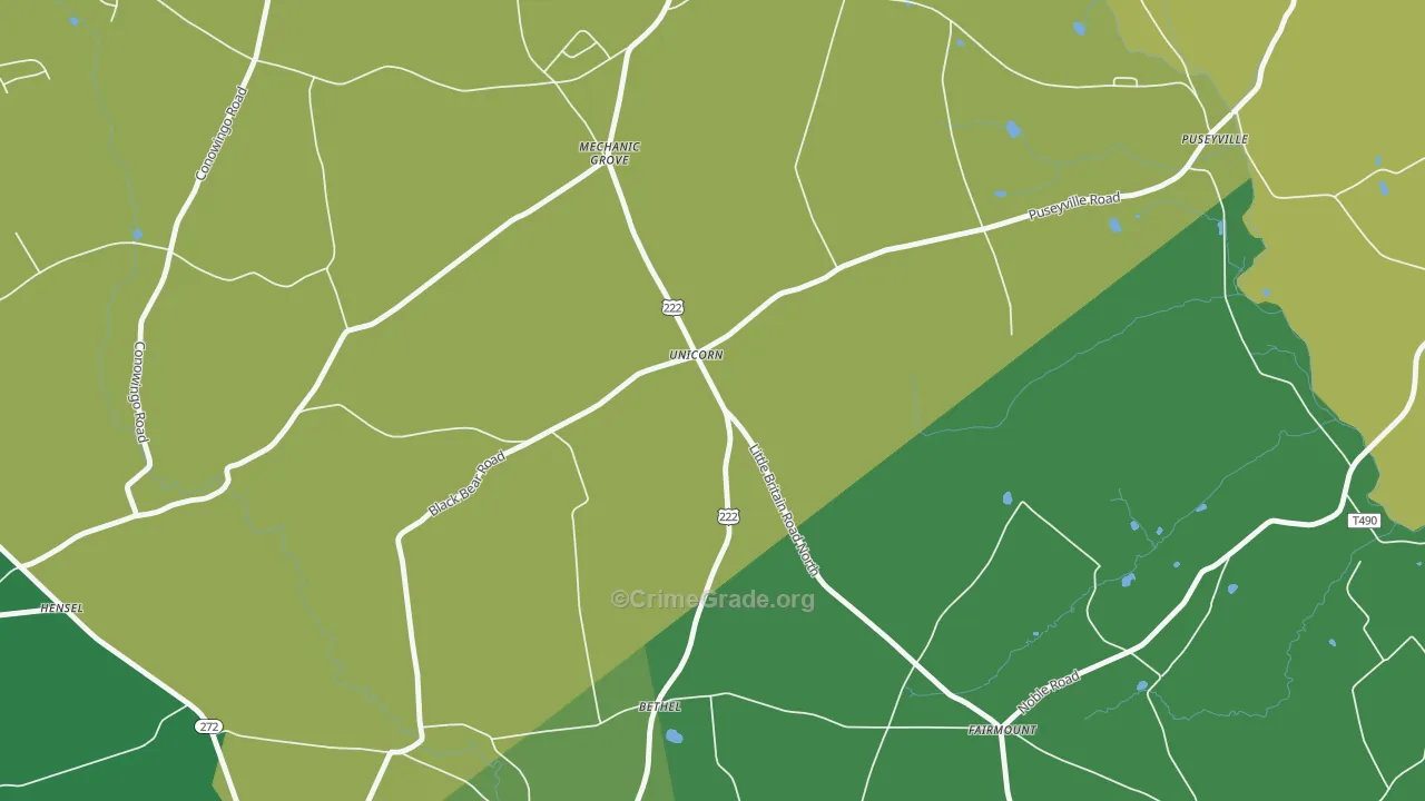 Unicorn, PA Map of Theft Rates