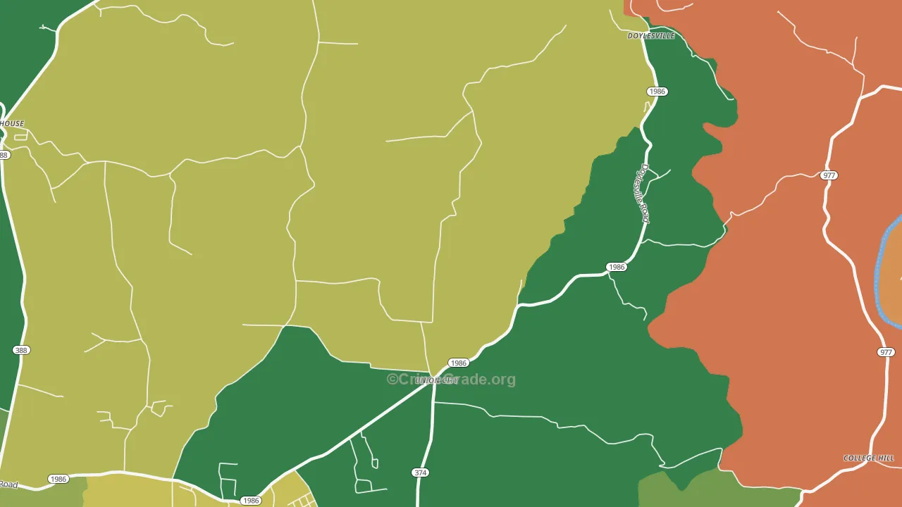 Union City, KY Map of Theft Rates