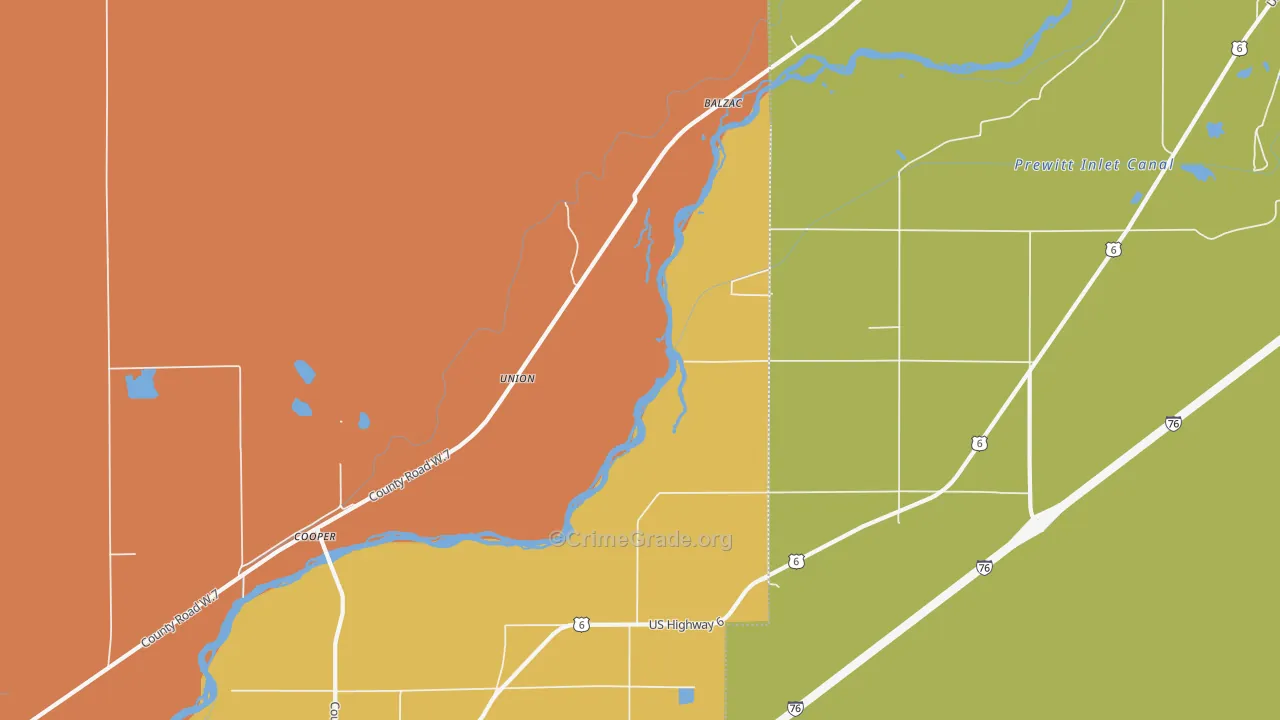 Union, CO Map of Theft Rates