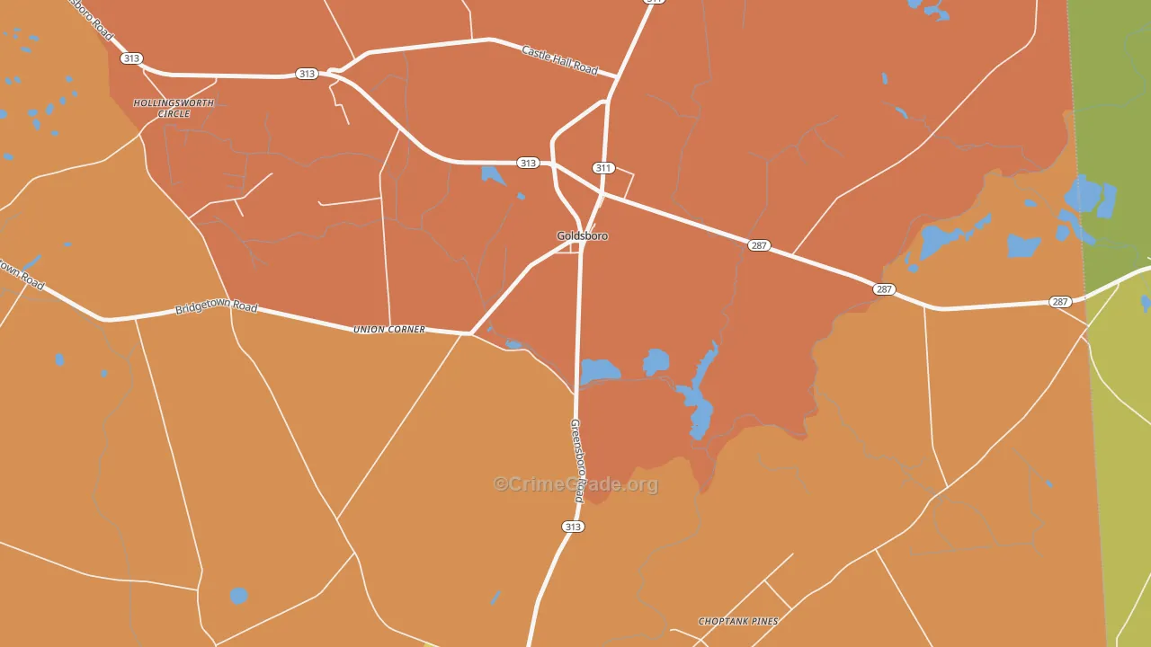 Union Corner, MD Map of Theft Rates