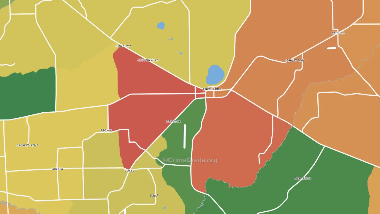Union County, FL Map of Theft Rates