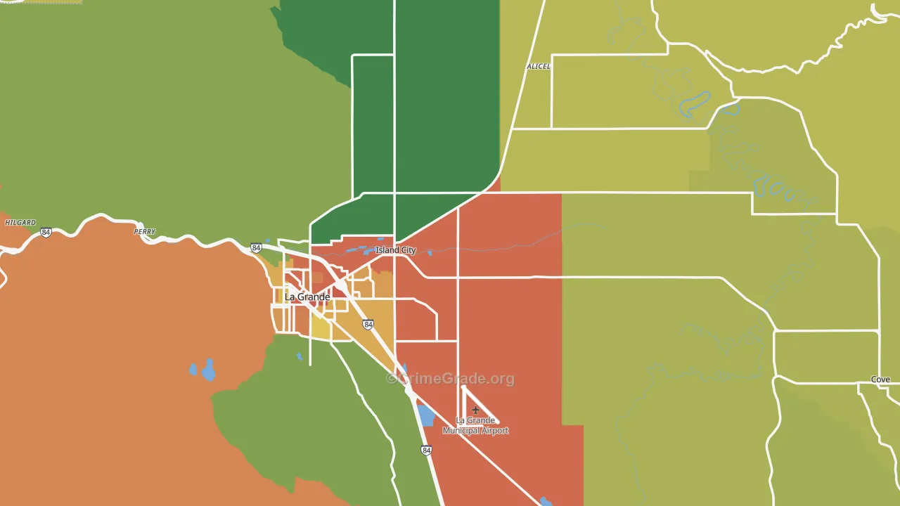 Union County, OR Map of Theft Rates