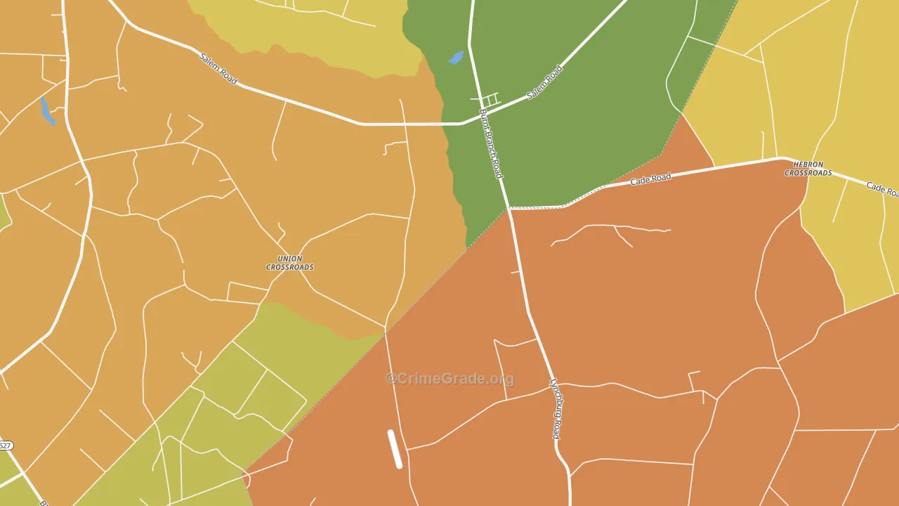 Union Crossroads, SC Map of Theft Rates