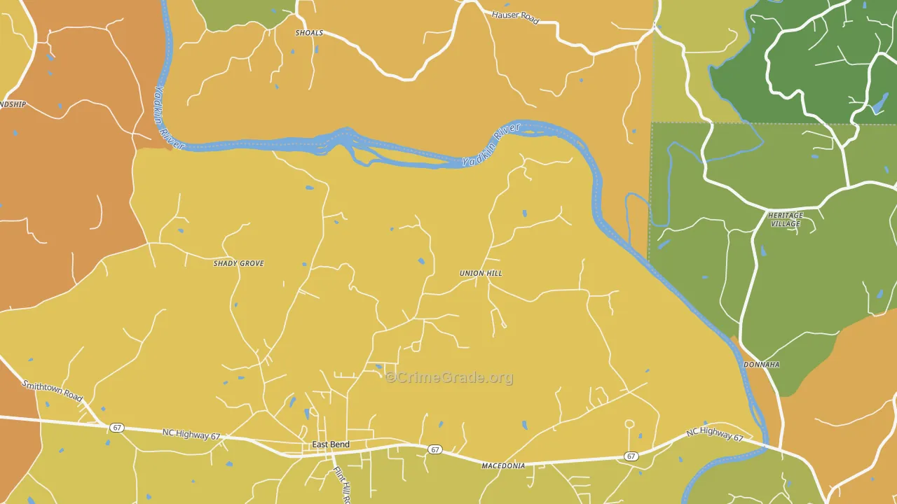 Union Hill, NC Map of Theft Rates