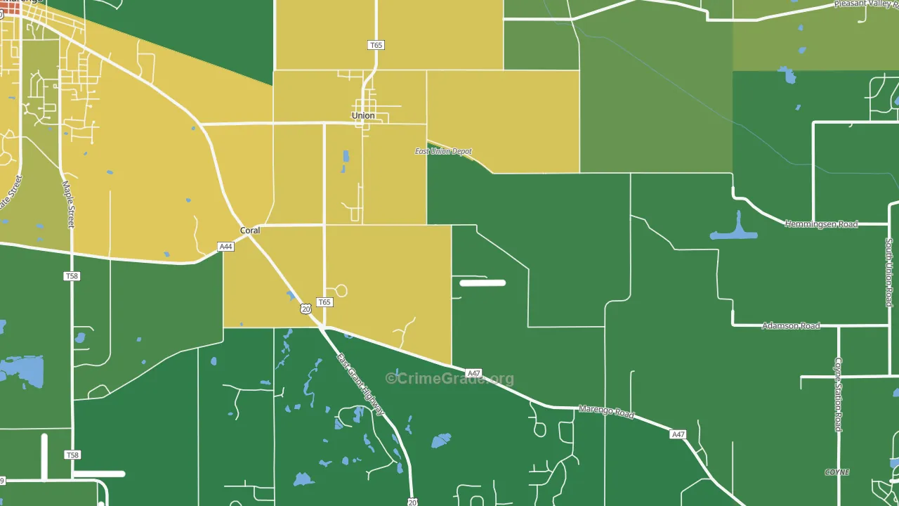 Union, IL Map of Theft Rates