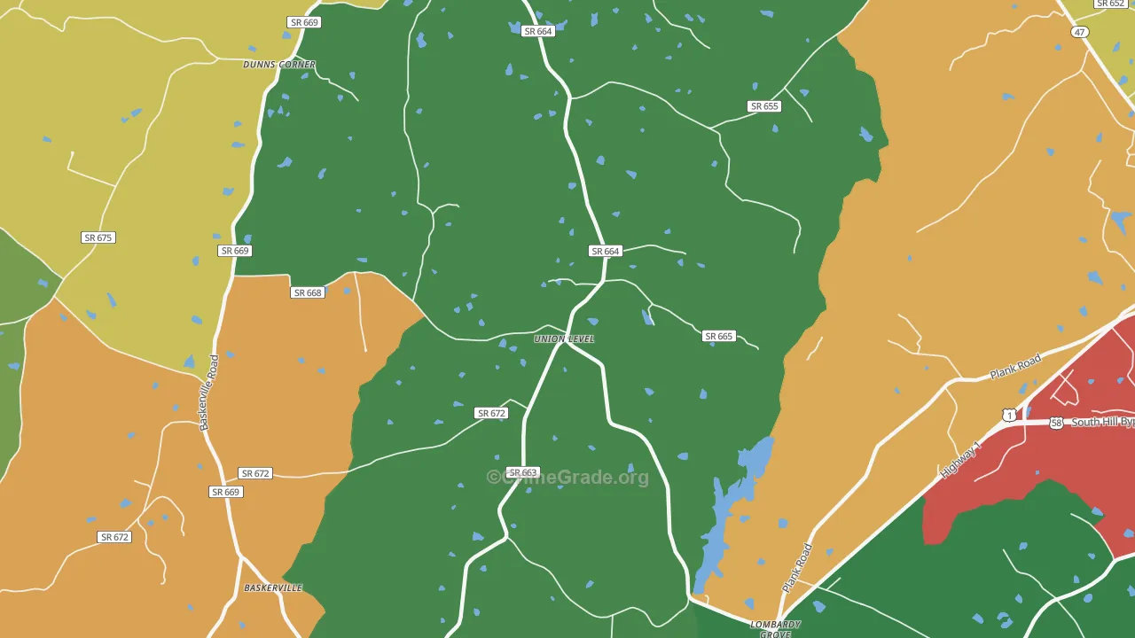 Union Level, VA Map of Theft Rates