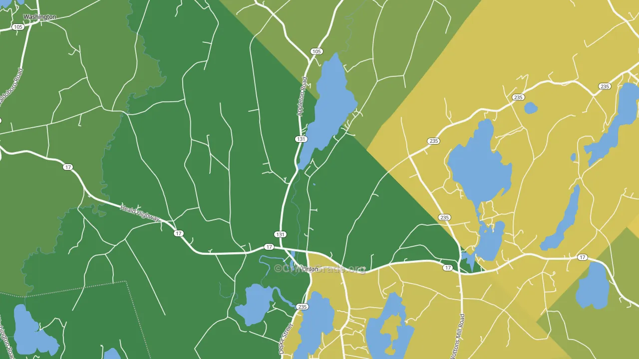 Union, ME Map of Theft Rates