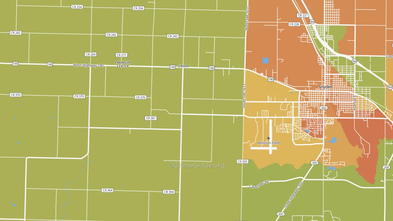 Union, TX Map of Theft Rates